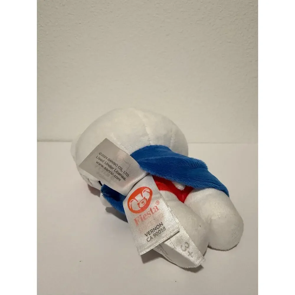 Hello Kitty Sanrio by fiesta Plush blue Overalls mini toy approx 6.5